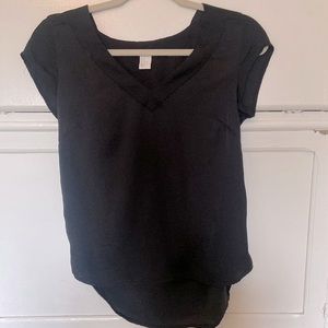 H&M blouse- black with slight stitch detail around neckline